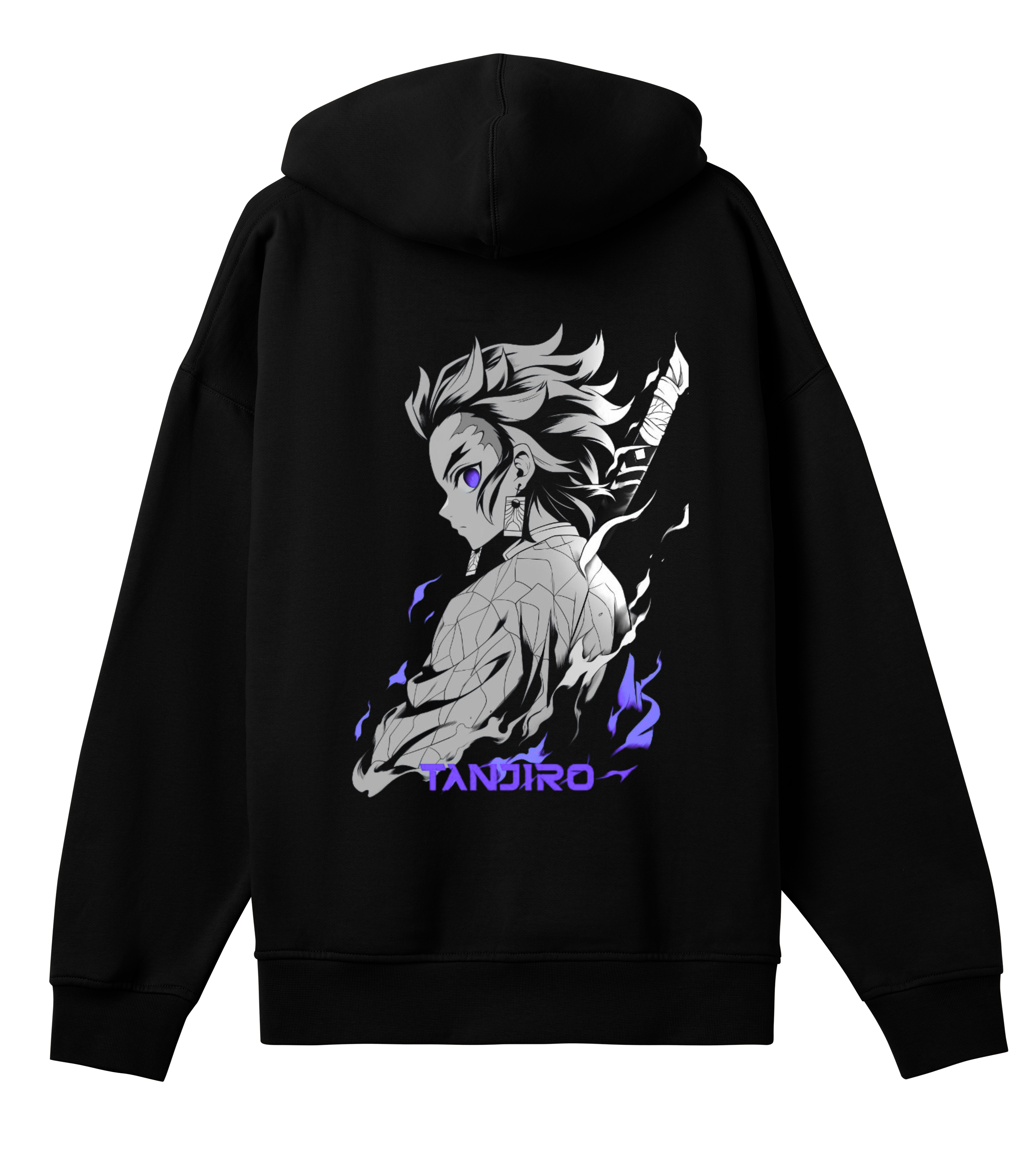 LEO Black Oversized Hoodie - Tanjiro