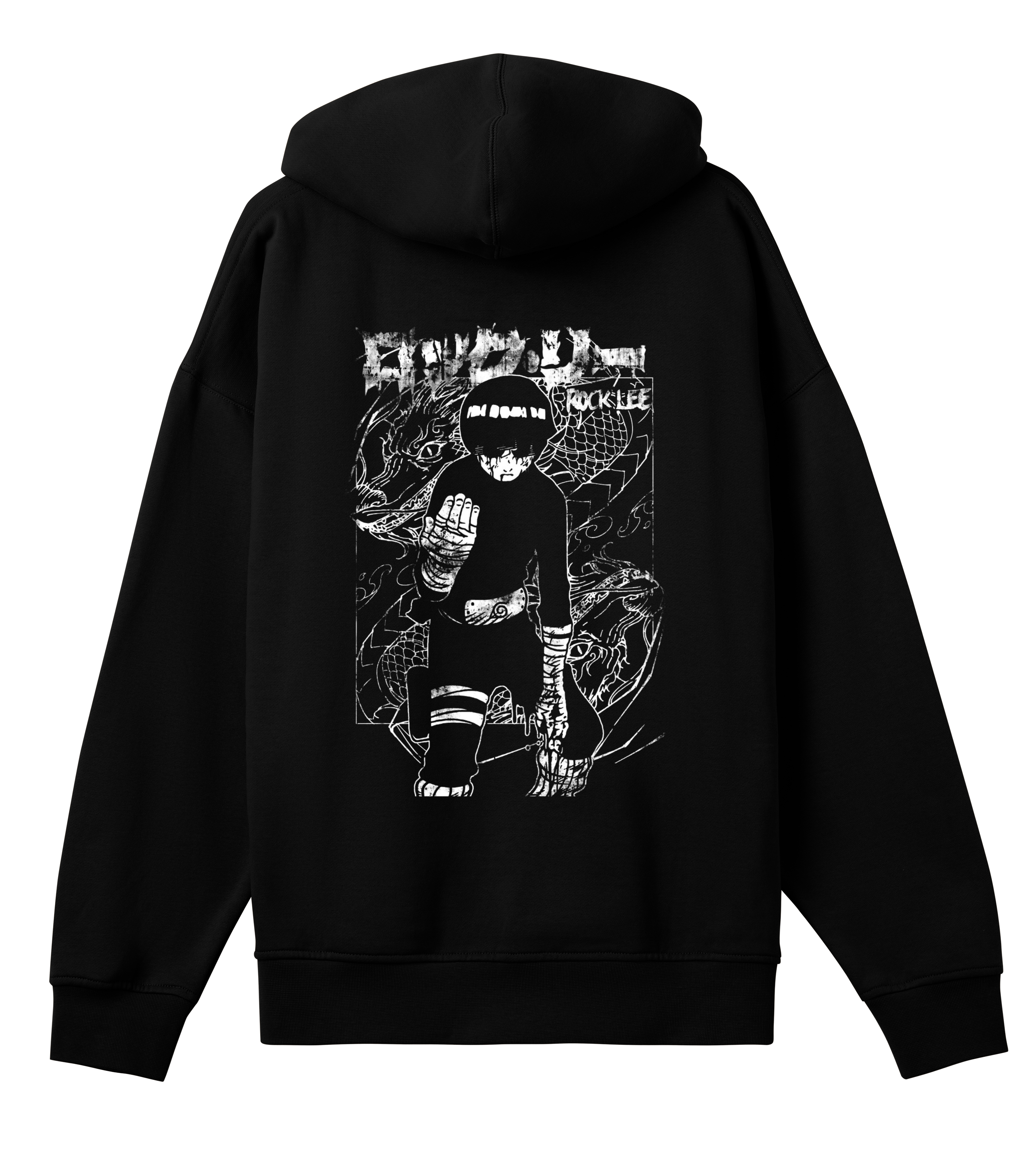 LEO Black Oversized Hoodie - Rock Lee.