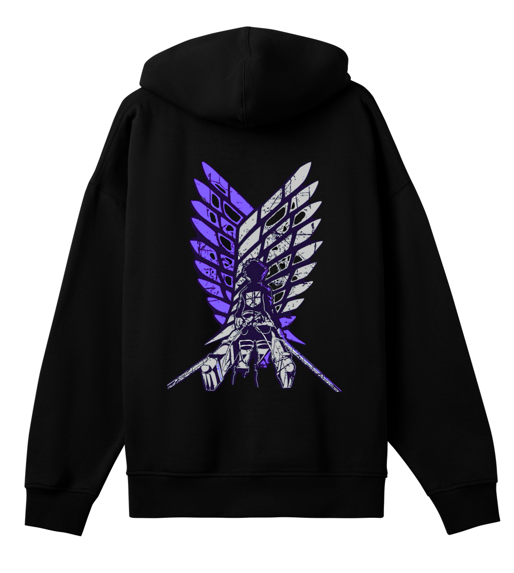 LEO Black Oversized Hoodie - AOT.