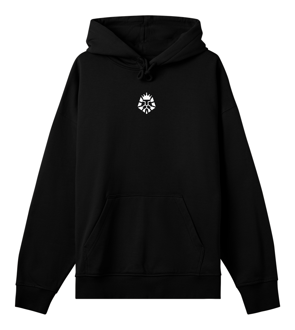 LEO Black Oversized Hoodie - Logo Only.